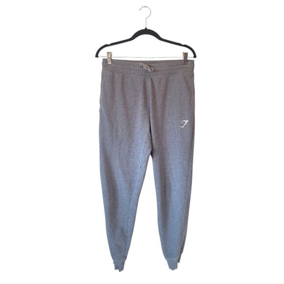 Gymshark Men's Light Grey Logo Joggers Size S - Picture 1 of 5